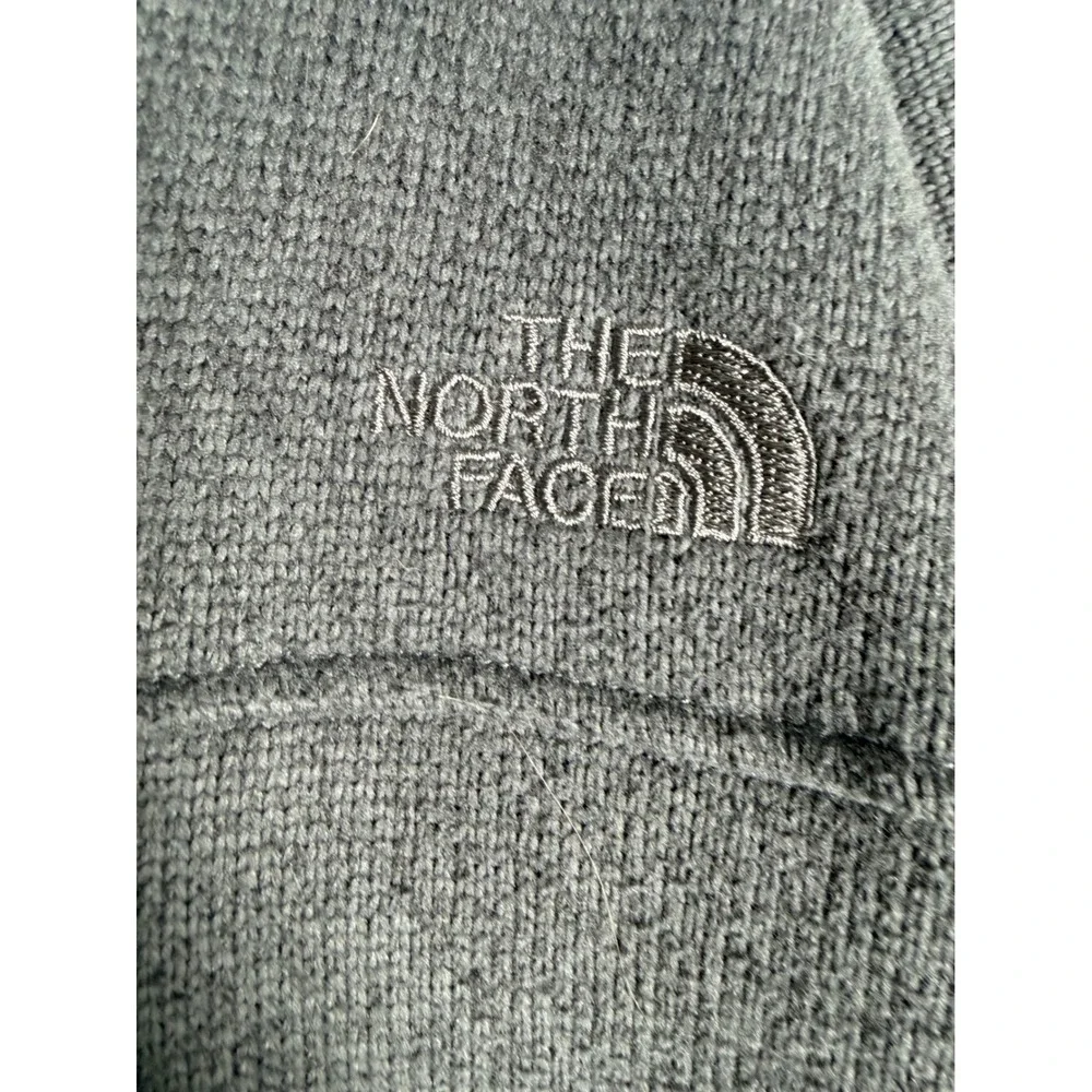 The North Face Mens XXL Grey Circular Design Quarter Zip Fleece Pullover Sweater